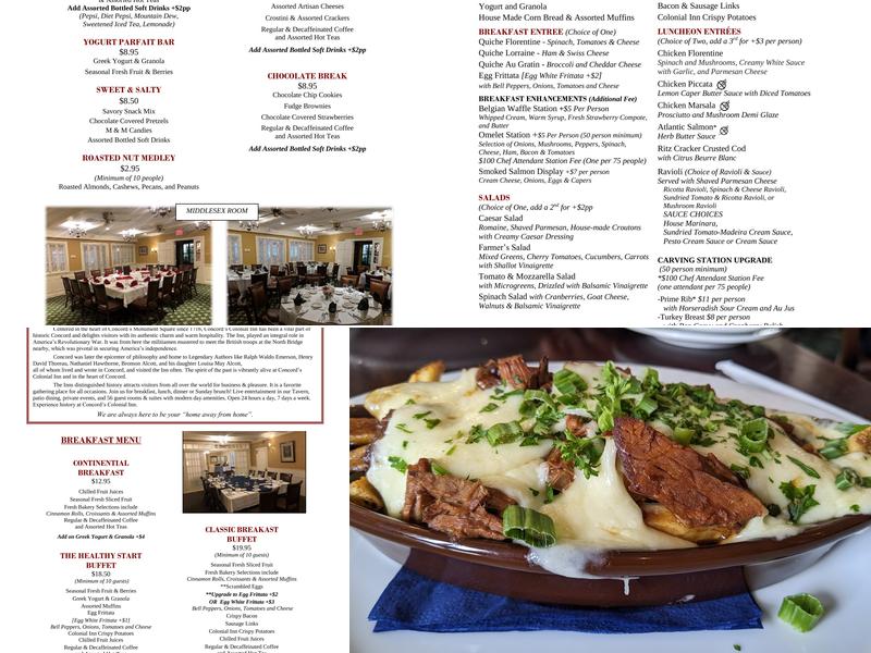 Merchants Row Menu