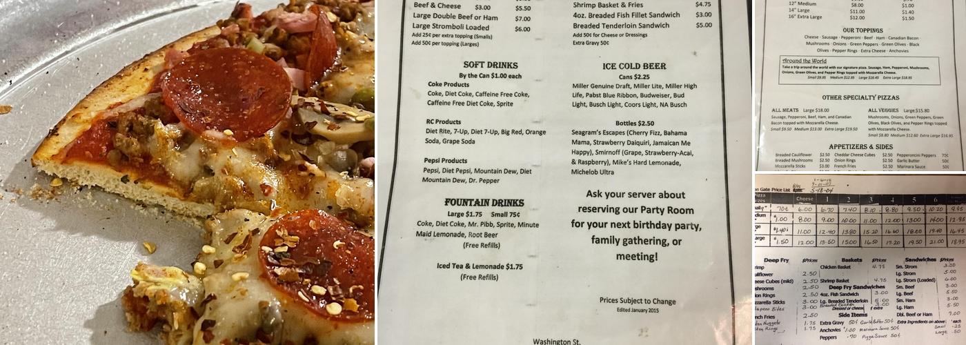 Iron Gate Pizza Menu