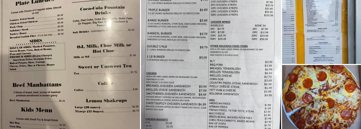 Barge Inn Menu