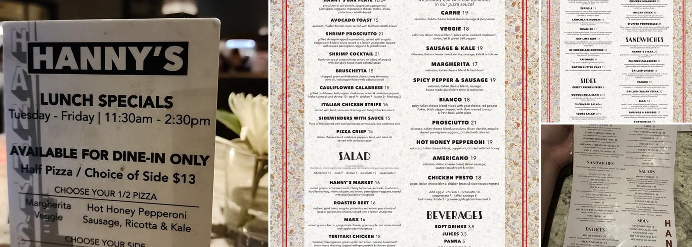 Hanny's Menu