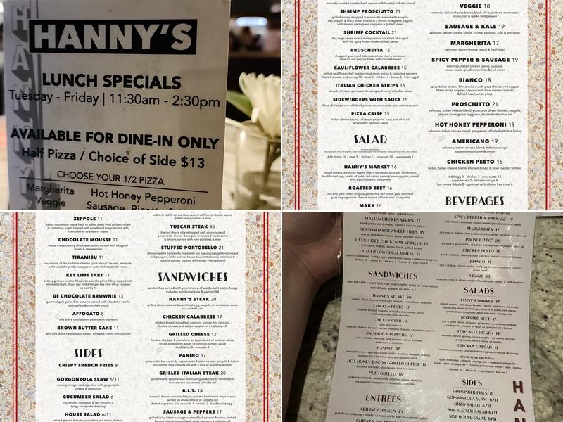 Hanny's Menu
