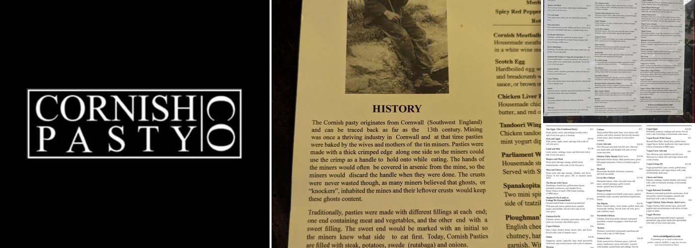 Cornish Pasty Co Menu