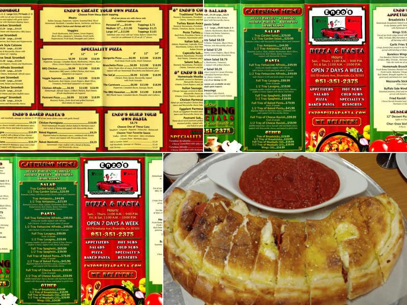 Enzo's Pizza Menu