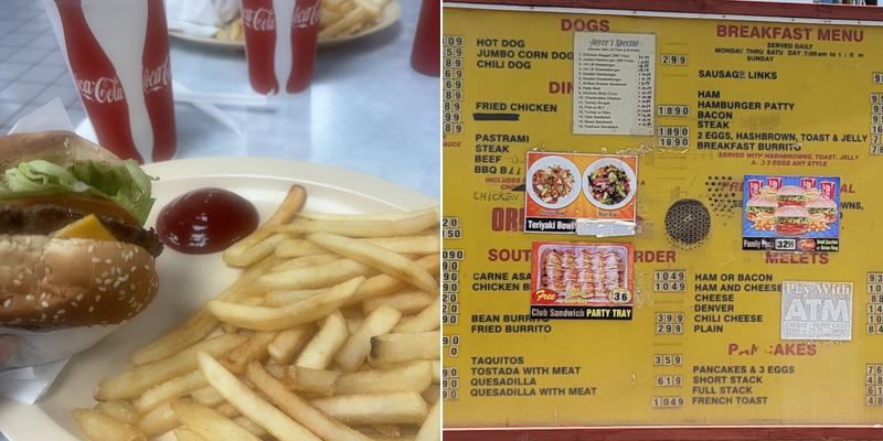 Joyce Burger & Rice Menu