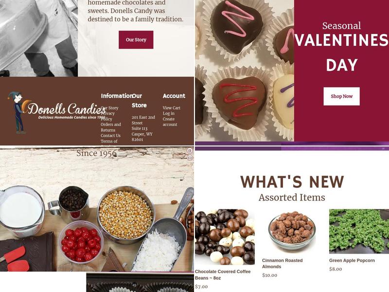 Donells Candies & Ice Cream Menu