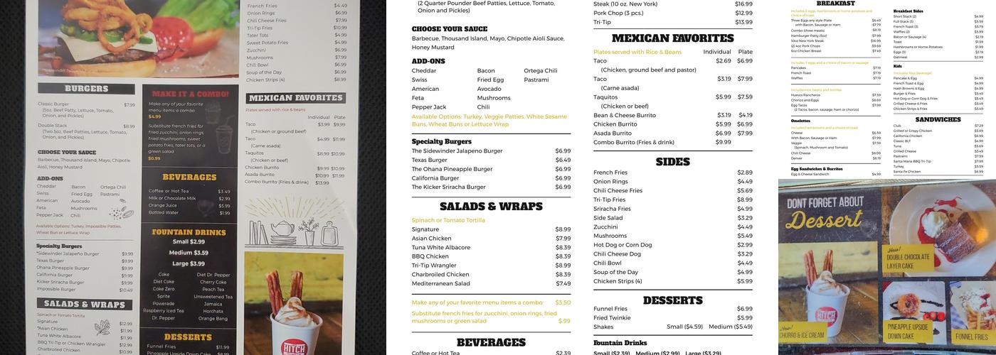 The Hitch Burger Grill - Rancho Cucamonga Menu