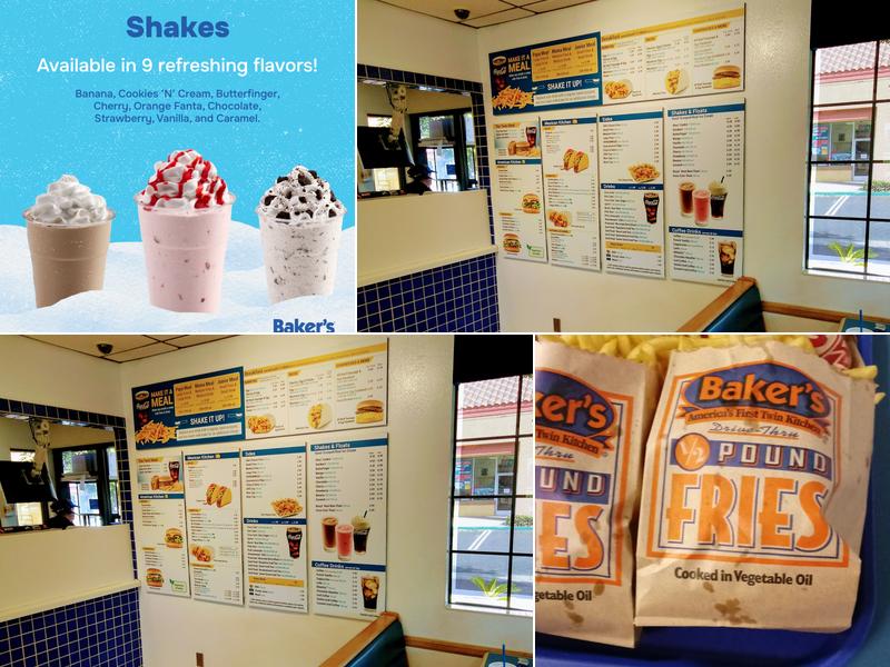 Baker's Drive-Thru Menu