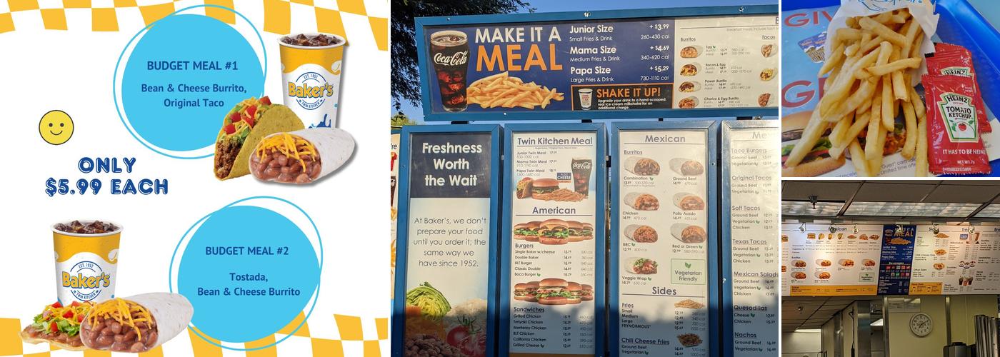 Baker's Drive-Thru Menu