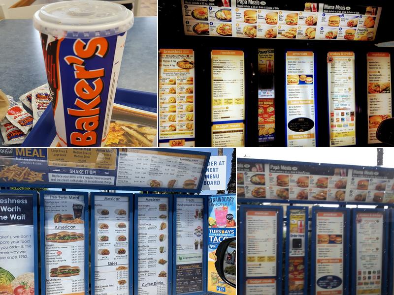 Baker's Drive-Thru Menu