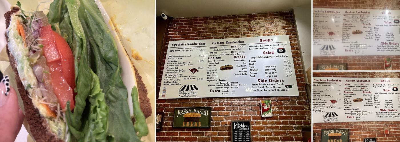 The Upper Crust Sandwich Shoppe Menu