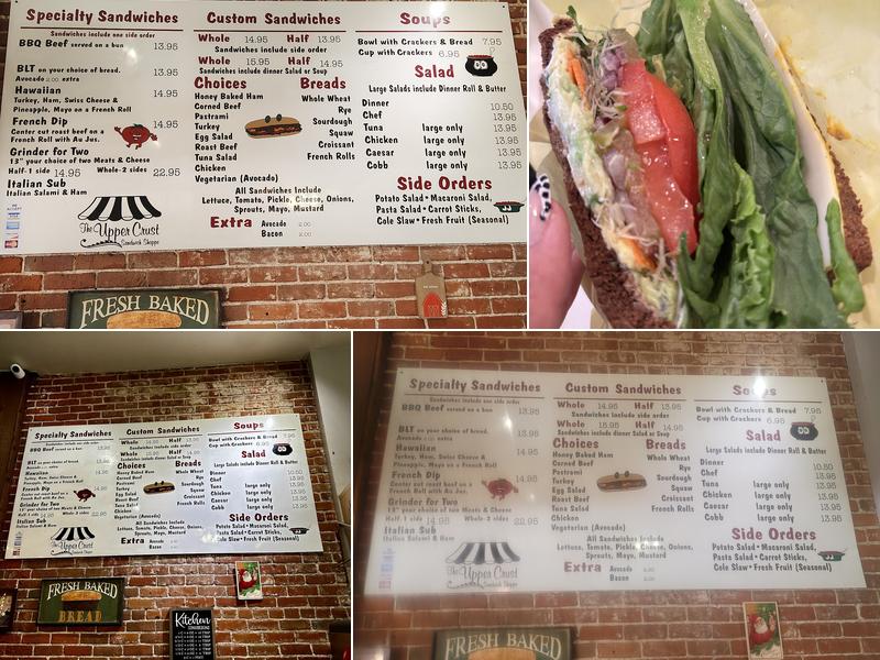 The Upper Crust Sandwich Shoppe Menu
