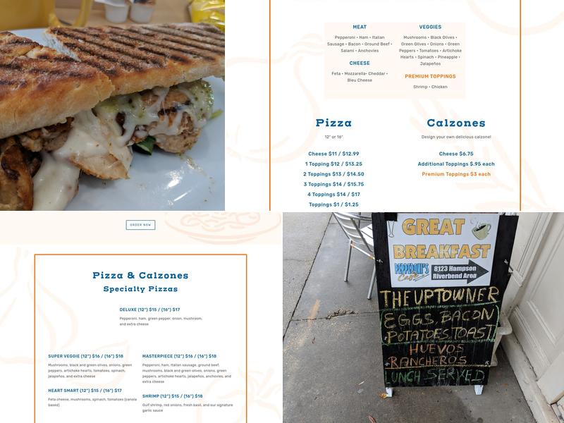 Pepperoni's Cafe Menu