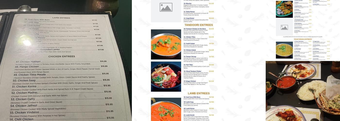 Curry and Kabab Menu