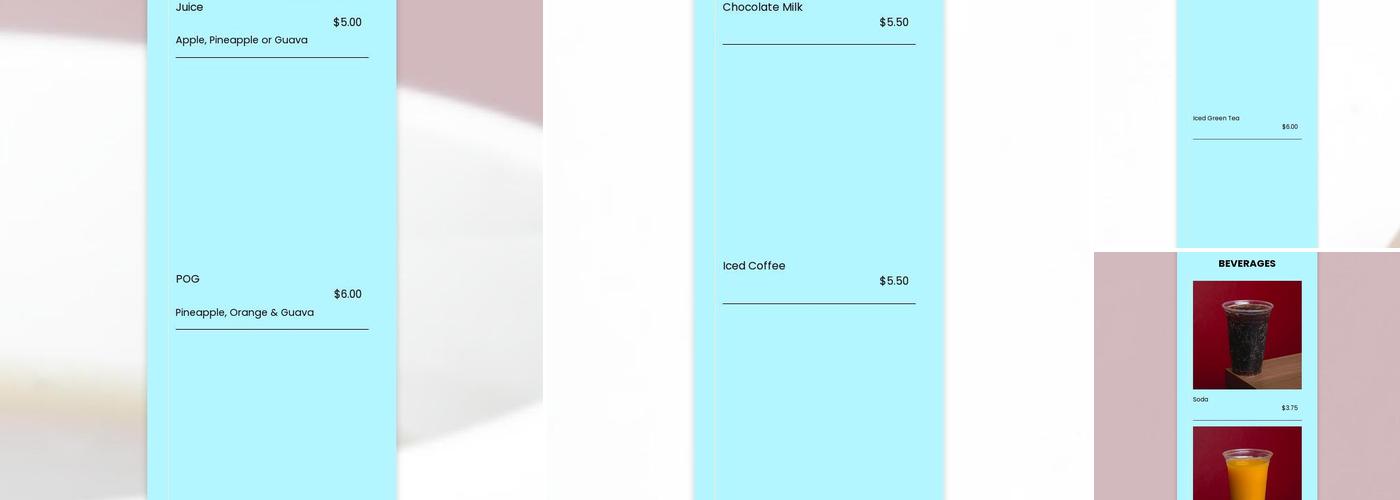 Scramblers Cafe Menu