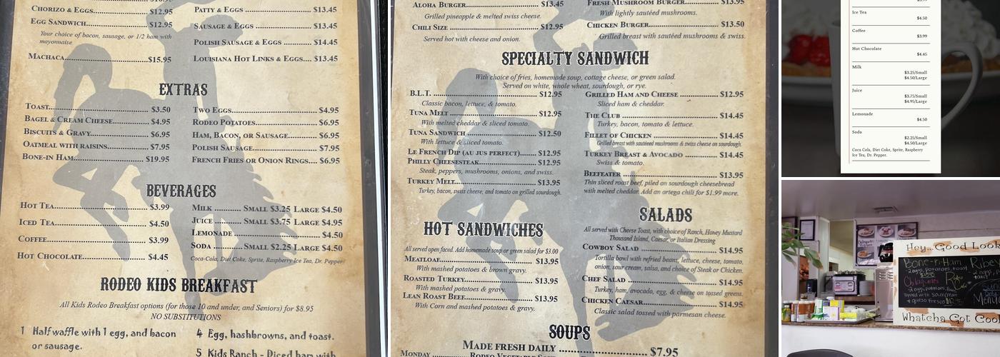 Rodeo Cafe Menu