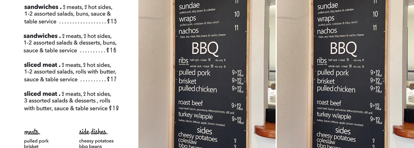 Edgewater BBQ Menu
