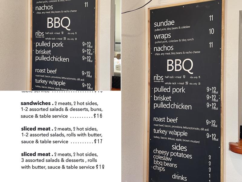 Edgewater BBQ Menu