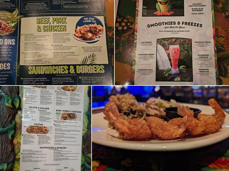 Rainforest Cafe Menu