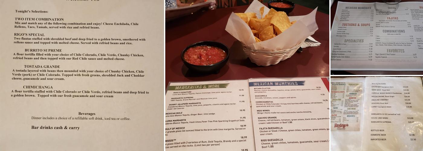 Rodrigo's Mexican Grill Menu