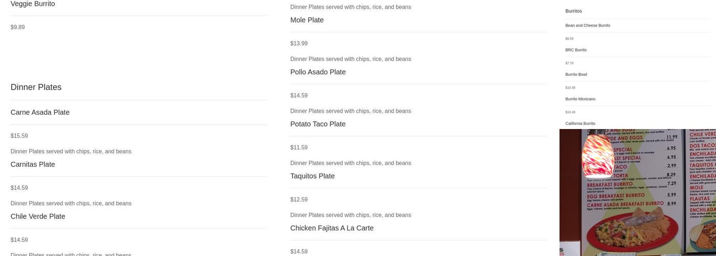 Chilitos Mexican Grill Menu