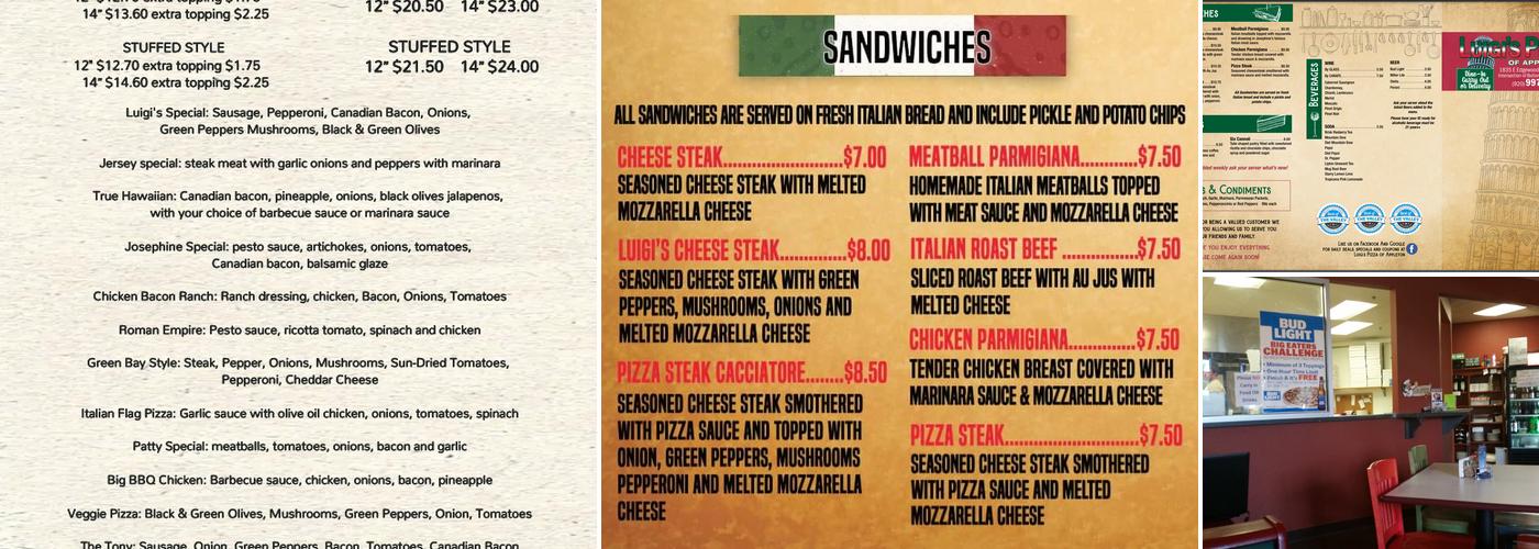Luigis Pizza of Appleton Menu