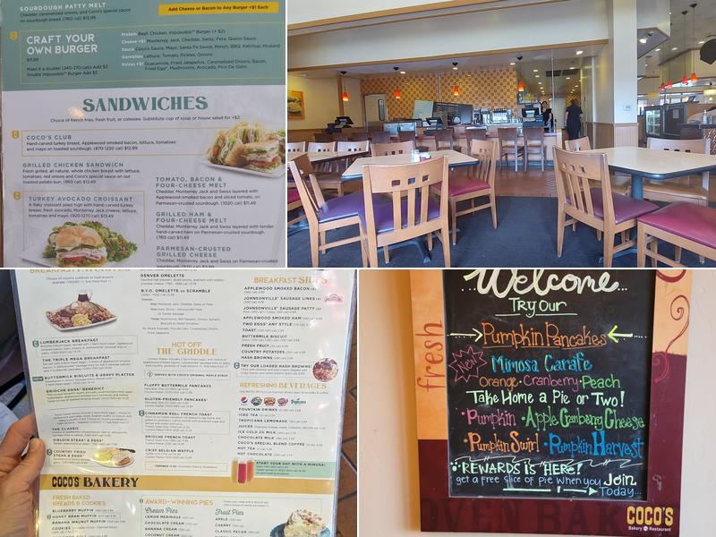 Coco's Bakery Restaurant Menu