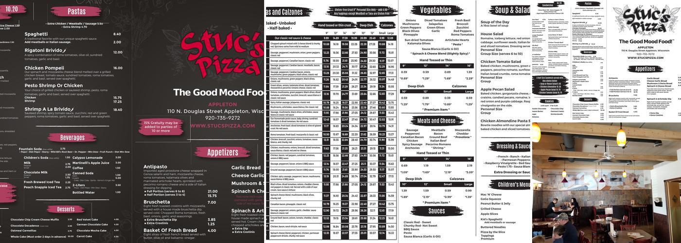 Stuc's Pizza Menu