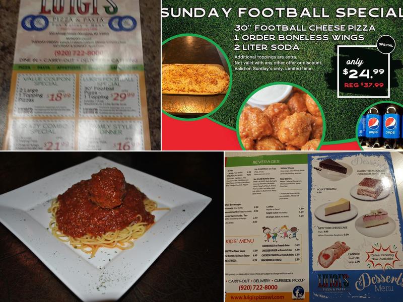 Luigis Pizza & Pasta Menu