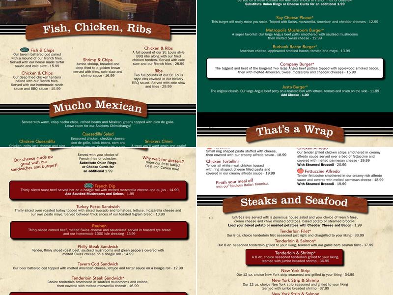 Pullmans At Trolley Square Menu