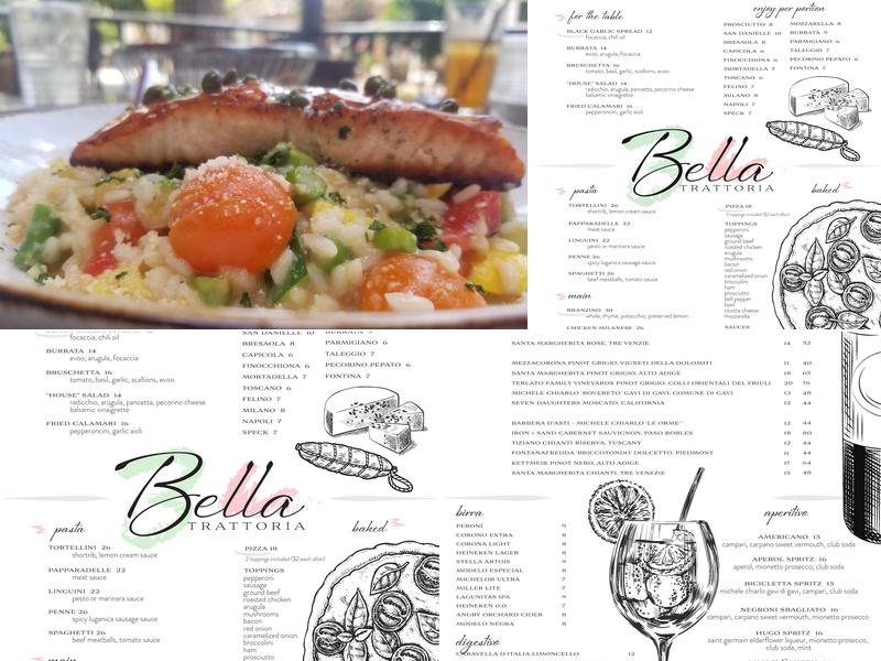 Bella Trattoria Italian Bistro Menu