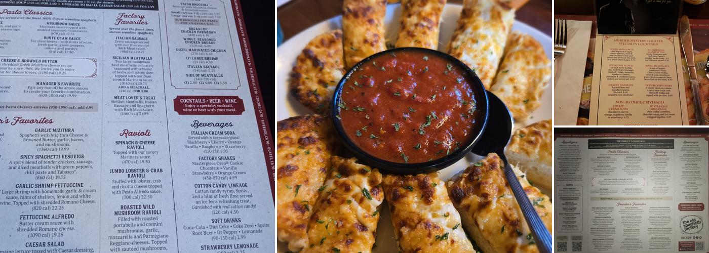 The Old Spaghetti Factory Menu