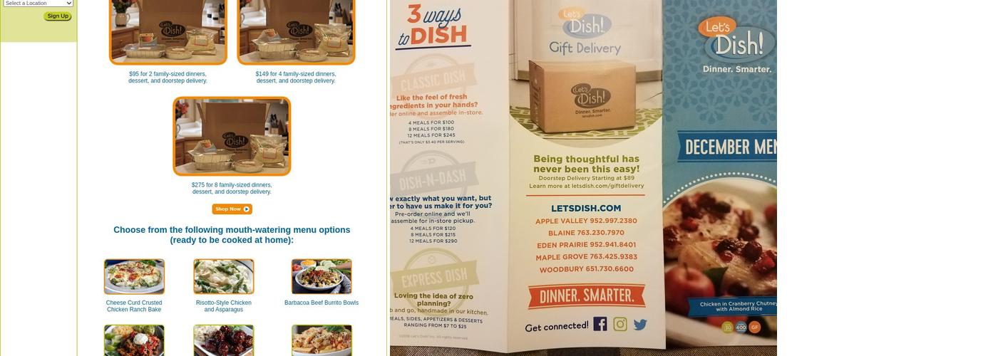 Let's Dish! Menu