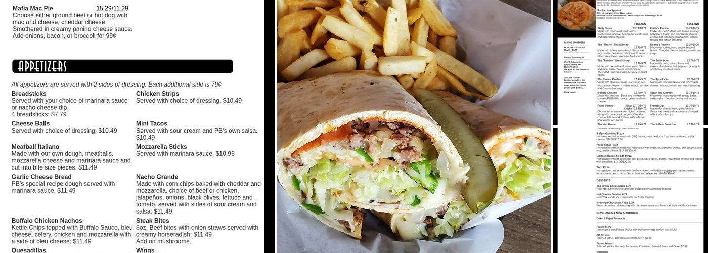 Panino Brothers Menu