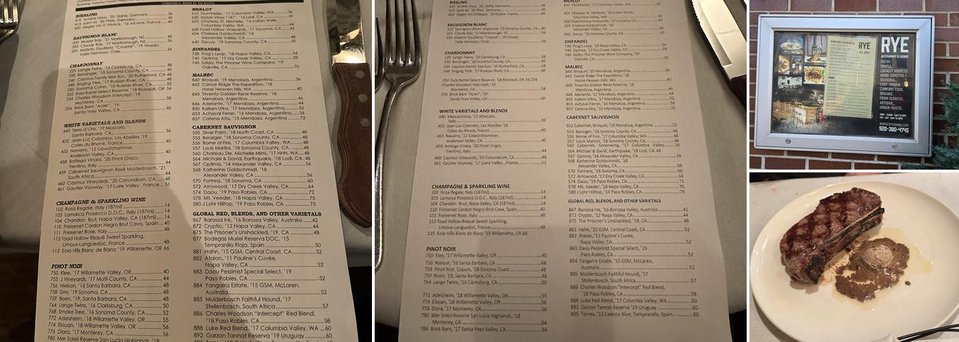 Vince Lombardi’s Steakhouse Menu