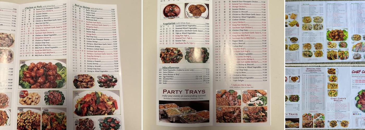 Chef Chen's Menu