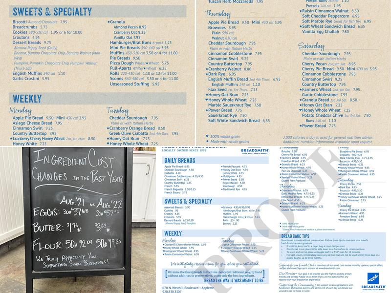 Breadsmith of Appleton West Menu