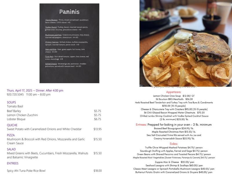 Zuppas Café & Catering Menu