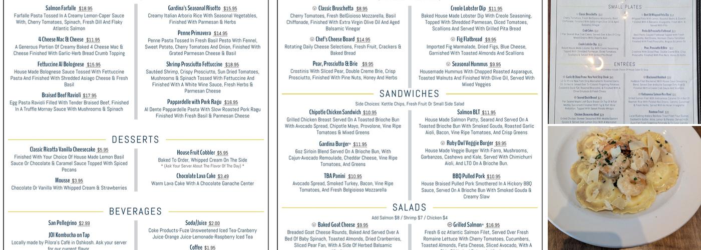 Gardina's Kitchen & Bar Menu
