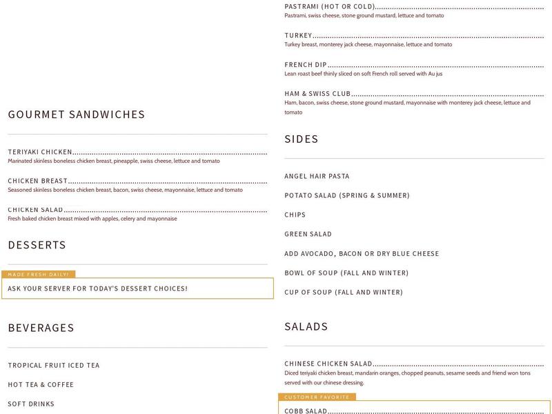 Hazel's Kitchen Menu