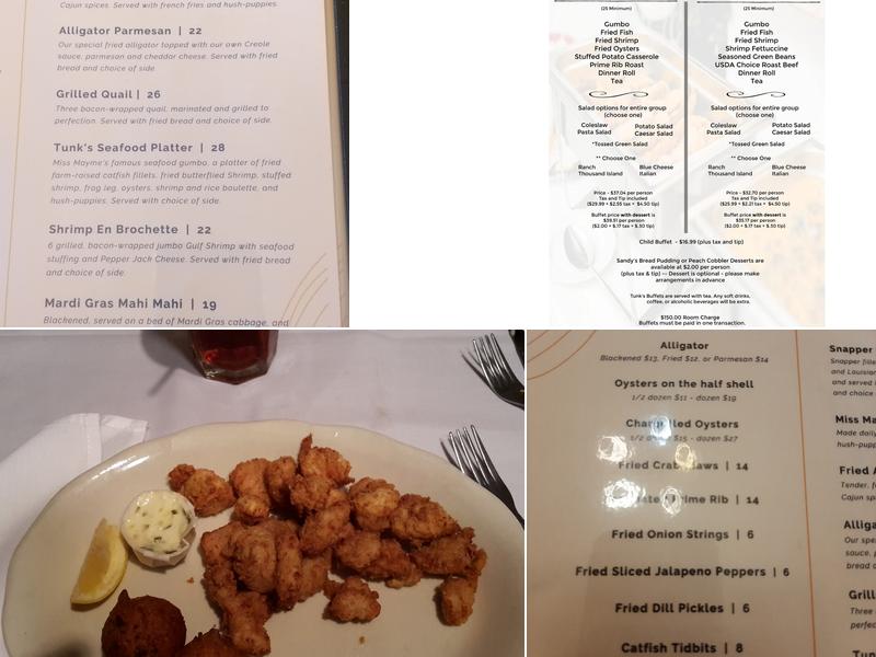 Tunk's Cypress Inn Menu