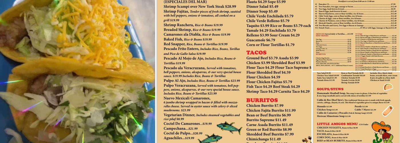 El Nuevo Mexicali II Menu