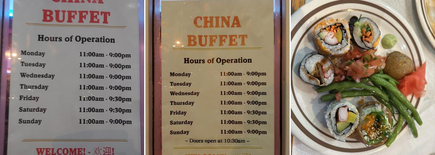China Buffet Menu