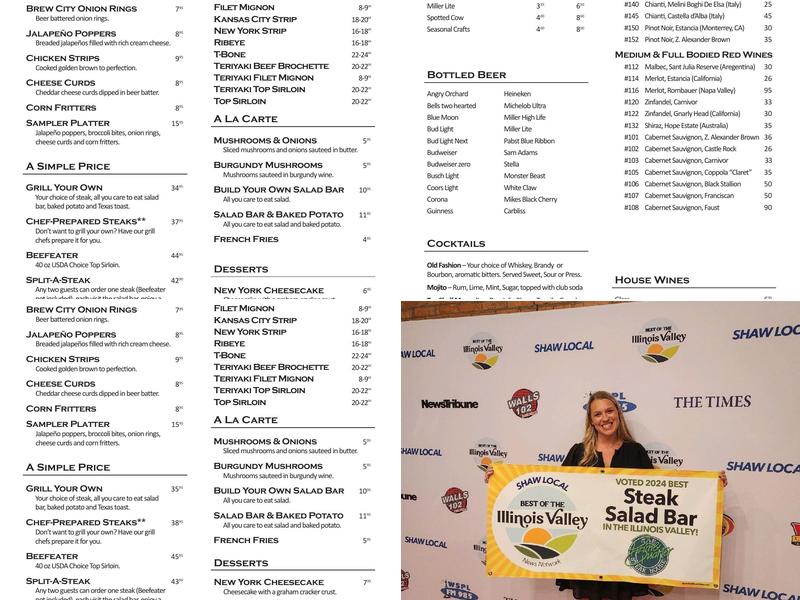 Prime Quarter Steak House Menu