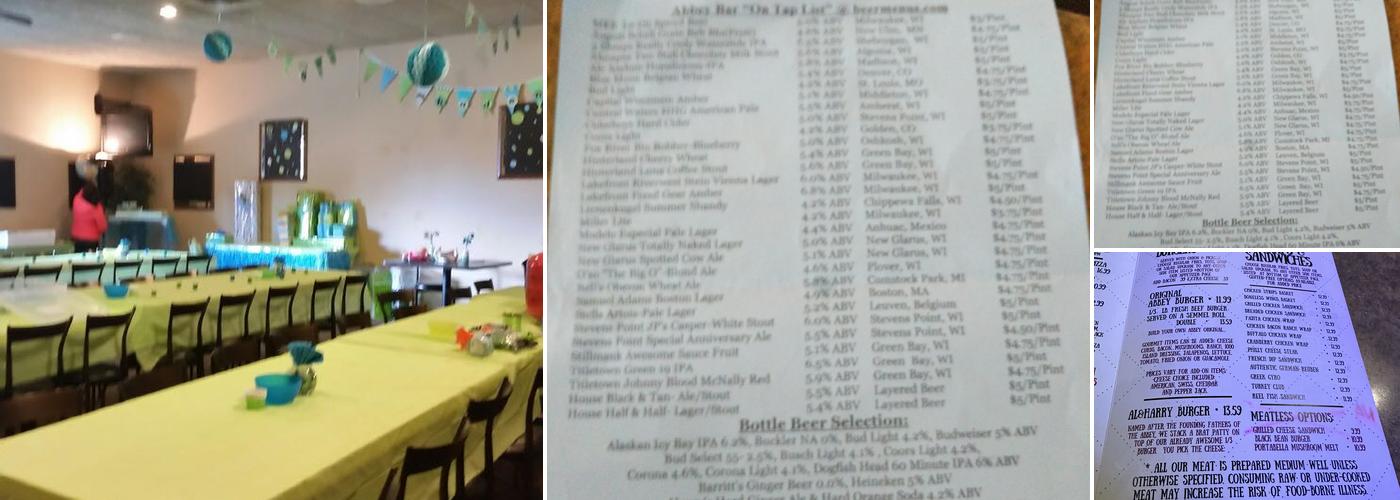 The Abbey Bar & Grill Menu