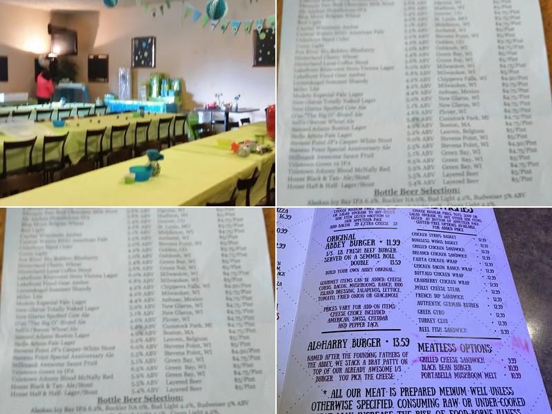 The Abbey Bar & Grill Menu