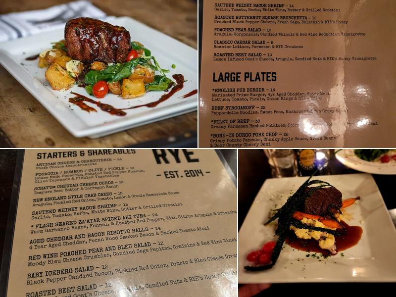 Rye Restaurant Menu