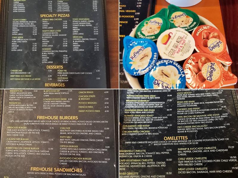 Tony's Firehouse Grill and Pizza Menu