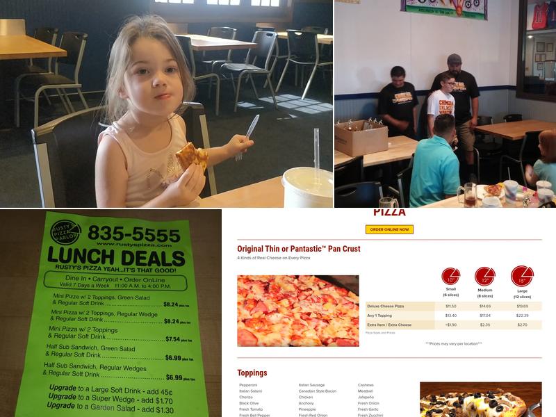 Rusty's Pizza Parlor Menu