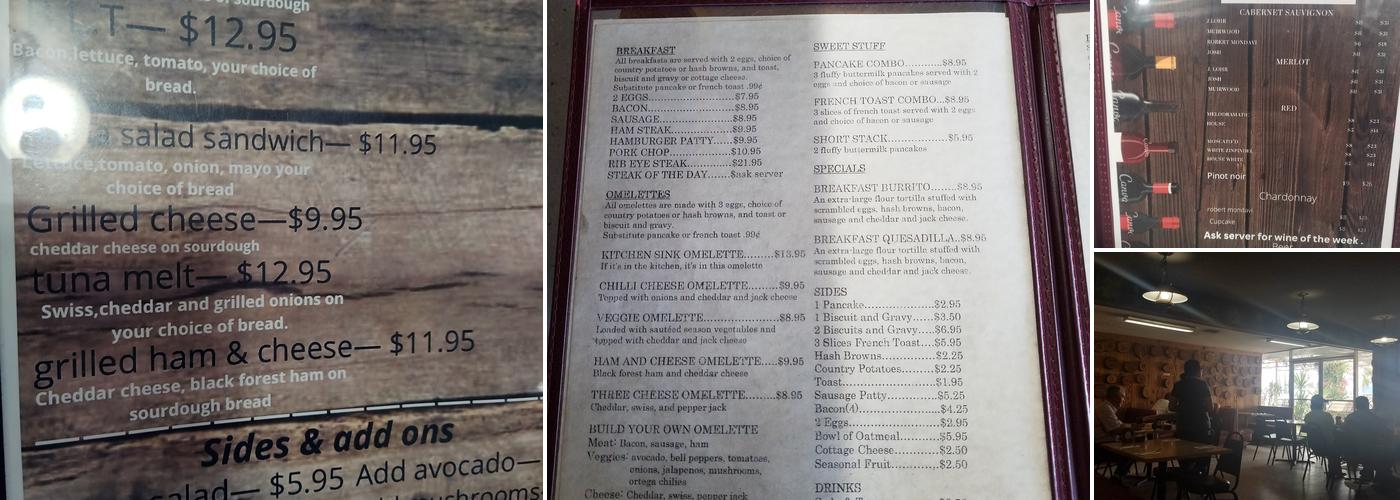 Idle Spur Cafe Menu