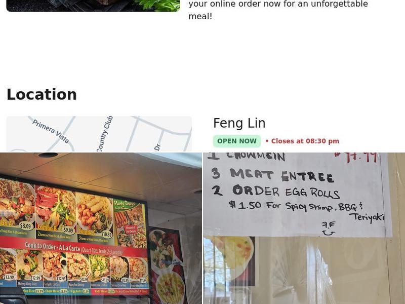 Feng Lin Menu